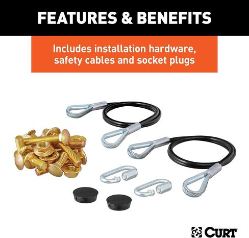 CURT 70101 دعامات لوحة قاعدة قضيب السحب المخصصة لسحب القوارب، تناسب مجموعة مختارة من دودج دورانجو وجيب جراند شيروكي in Saudi Arabia