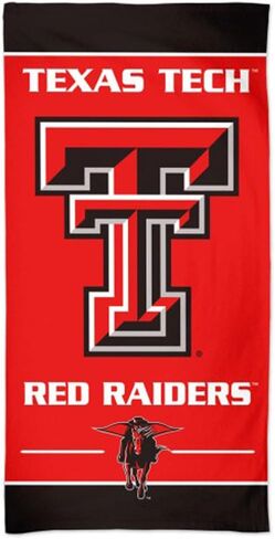 منشفة McArthur NCAA Texas Tech Red Raiders Beach Dorm مقاس 30 × 60 بوصة in Kuwait