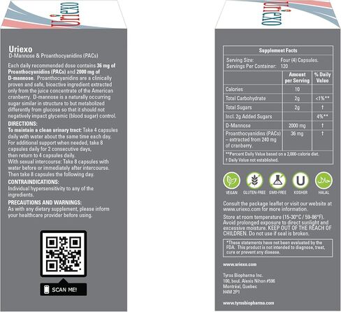 36 mg PAC / 2000 mg D-Mannose (120 Vegicaps) – Urinary Tract Supplement in Saudi Arabia