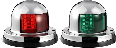 partsam 2pcs ضوء القارب البحري، أحمر أخضر LED أضواء الملاحة القوس، سطح السفينة ميناء الجانب أضواء الميمنة ضوء إشارة الإبحار لقارب عائم لليخوت الشراعية قوارب الصيد السريعة، IP67 مقاوم للماء، DC 12V in Saudi Arabia