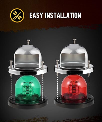 partsam 2pcs ضوء القارب البحري، أحمر أخضر LED أضواء الملاحة القوس، سطح السفينة ميناء الجانب أضواء الميمنة ضوء إشارة الإبحار لقارب عائم لليخوت الشراعية قوارب الصيد السريعة، IP67 مقاوم للماء، DC 12V in Saudi Arabia