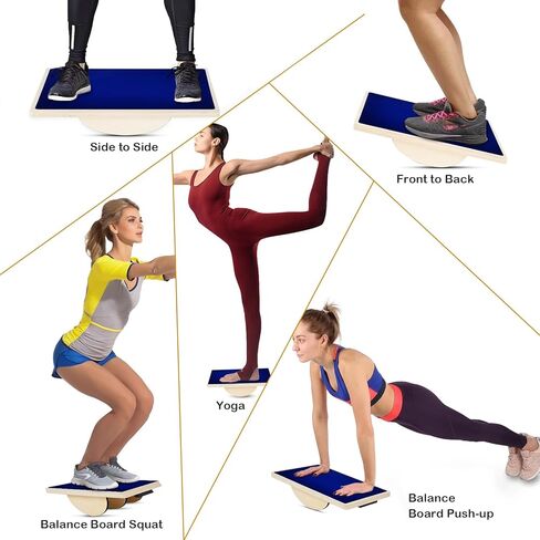 Wooden Balance Board, Rocker Board, Office Wobble Board, Ideal for Physical Therapy, Core Strength Training, and Standing Desks in Saudi Arabia