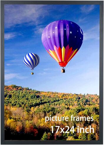 إطارات صور مقاس 17 × 24 من الخشب الصلب مقاس 17 × 24 إطار ملصق للجدار مقاس 17 × 24 إطارات صور عائلية باللون الأسود (HB1724) in Kuwait