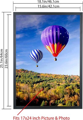 إطارات صور مقاس 17 × 24 من الخشب الصلب مقاس 17 × 24 إطار ملصق للجدار مقاس 17 × 24 إطارات صور عائلية باللون الأسود (HB1724) in Kuwait