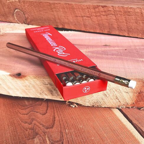 قلم رصاص Musgrave Pencil Company Tennessee Red Pencil، جرافيت مغلف بالخشب #2 HB ناعم، غير مشحذ، قلم رصاص من خشب الأرز الأحمر الشرقي، 12 عبوة في صندوق in Kuwait