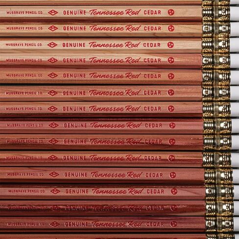 قلم رصاص Musgrave Pencil Company Tennessee Red Pencil، جرافيت مغلف بالخشب #2 HB ناعم، غير مشحذ، قلم رصاص من خشب الأرز الأحمر الشرقي، 12 عبوة في صندوق in Kuwait