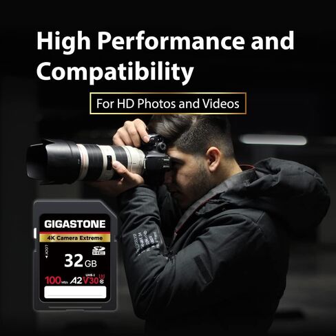 بطاقة جيجاستون SD سعة 256 جيجابايت، كاميرا اكستريم، بطاقة ذاكرة A2 V30 U3 SDXC عالية السرعة فيديو UHD متوافق مع كاميرا Canon Nikon Sony Panasonic الرقمية، مع حقيبة صغيرة واحدة in Saudi Arabia