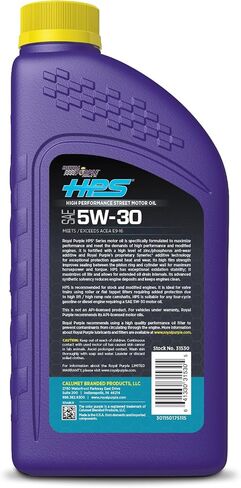 زيت محرك اصطناعي Royal Purple (36530-6PK HPS 5W-30 مع تقنية الإضافات Synerlec - 1 كوارت، (علبة بها 6 قطع) in Saudi Arabia