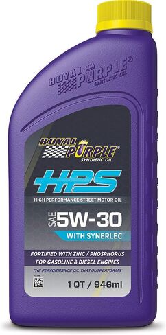 زيت محرك اصطناعي Royal Purple (36530-6PK HPS 5W-30 مع تقنية الإضافات Synerlec - 1 كوارت، (علبة بها 6 قطع) in Saudi Arabia