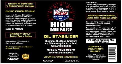 LUCAS Oil 10118 High Mileage Oil Stabilizer (Pack of 2) (2) in Saudi Arabia