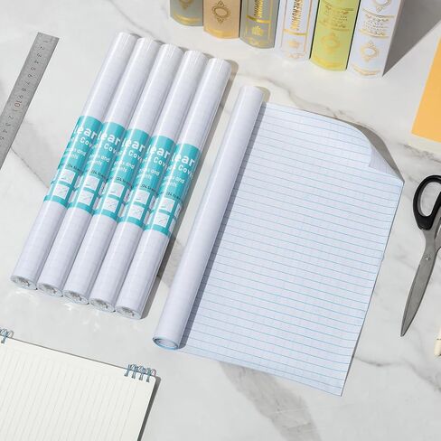 Tatuo Clear Paper Roll for Books 13.5" x 5' Clear Self Adhesive Book Cover Plastic Protector Self Adhesive Protective Liner for Files Documents(18 Rolls) in Kuwait