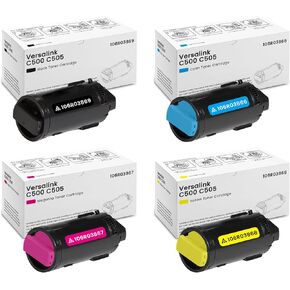 VersaLink C500 C505 Toner Cartridges 4-Pack (BK/C/M/Y) 106R03869 106R03866 106R03867 106R03868 Replacement for Xerox VersaLink C500 C500DN C500N C505 C505DN C505N C505S Printer Ink