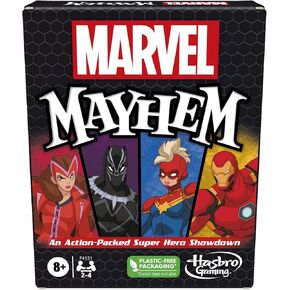 Hasbro Gaming Marvel Mayhem-Card Game, Featuring Super Heroes, Fun Game for Marvel Fans Ages 8+, Fast-Paced, Easy-to-Learn for 2-4 Players
