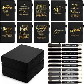 20 Sets Employee Appreciation Gift Bulk Teacher A5 Leather Notebook and Pen with Box Staff Coworker Appreciation Gift Motivational Notebook for New Employees Team Nurse Student
