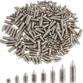 Hobbspring 240pcs 8 أحجام براغي حزام الصلب الكربوني العادي مجموعة أطراف نصيحة المسمار مجموعات التشكيلة المدببة المتقاطع من الجلد الملحقات الجلدية لحزام محفظة محفظة