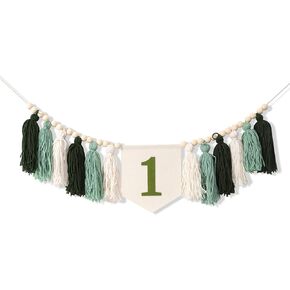 1st Birthday High Chair Banner - Pink Tassel Theme Banner For Girl - First Birthday Party Banner - 1st Birthday Photo Backdrop - Wall Hangings Decorative for Kids Bedroom Nursery Party Holiday