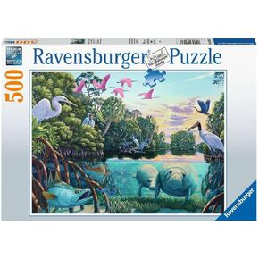 Ravensburger Manatee Moments - 500 Piece Jigsaw Puzzle | Unique Softclick Technology | Vibrant Imagery | Eco-Friendly Materials | Ideal Gift for Puzzle Enthusiasts