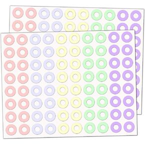 800 Pack, Paper Hole Reinforcement Stickers Labels - 0.25", 5 Colors