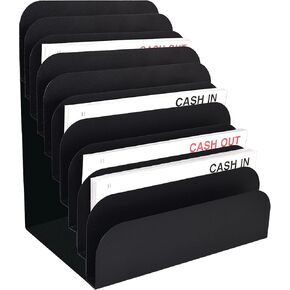 STEELMASTER by BankSupplies Steel Cashier Pad Rack - 10 Slot File & Desk Organizer - Paper Organizer - Black Powder Coat Finish - Scratch & Chip-Resistant - Forms, Applications, Deposit Slips & Checks