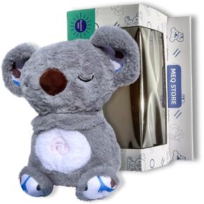 Breathing Stuffed Animal Koala - Soft & Silent Crib Toy for Anxiety Relief & Baby Sleep - 4 Modes for All Ages +3 - Easy to Cuddle Koala Plush for Better Sleep