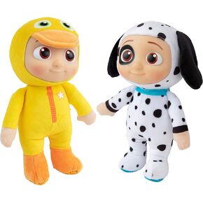 CoComelon 8" JJ Puppy & Duck Plush 2-Pack - Officially Licensed - Soft Stuffed Animal Doll Toy Figure - Easter Basket Stuffer Gift for Kids, Boys, Girls, Toddlers, Preschoolers 18+mo