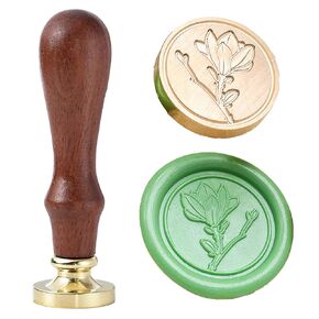 Flower Wax Seal Stamp - Bird of Paradise Sealing Wax Stamp with Handle,0.98 inch (25mm) Brass Floral Stamp for Craft Decorating, Document Sealing, Invitations
