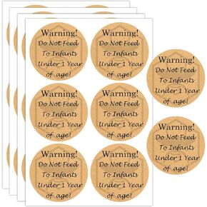 Infant Warning Labels Honey Warning Stickers 1.5 inch Do Not Feed to Infants Label Safety Instruction Stickers for Small Business Canning Jars(300 Pcs)
