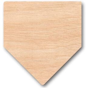 Unfinished Wood for Crafts - Wooden Home Plate Baseball Softball Diamond Base Silhoutte - Craft- Various Size, 1/8 Inch Thickness
