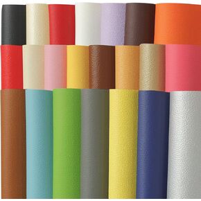 22Pcs Faux Leather Sheets,8"x13.4"(20x34cm) Colored Faux PU Leather Sheets Upholstery Crafts Fabric for Bag Making, Hat Making, Hair Crafts Making, DIY Jewelry Making, Sewing, Shoe Making