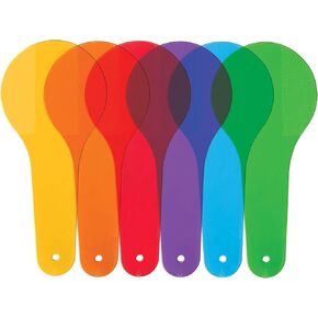 6 Pcs Color Paddles, Color Learning, Transparent Color Paddles, Optics Color Filter Plate Montessori Educational Science Educational Painting Color Drawing Cognition Science Education,Color Science