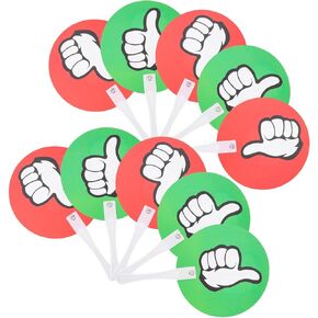 Tofficu 10Pcs Thumbs up Thumbs Down Classroom Voting Paddles: Teacher Classroom Event Supplies - Green Red Yes or No Paddles - True False Paddles for School Classroom
