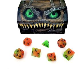 Mimic Dice - 7-Piece Acrylic RPG Dice Set Including a Mimic Tuckbox - Quality, Custom, Magnetic, and Drooling! A Dice Kit for D&D, MTG, and Collectors Alike - Touch If You Dare! Powered by Arcknight