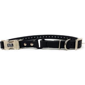 Sparky Pet Co - Zeus ECollar Replacement Strap - Bungee Loop Dog Collar - Waterproof Biothane - Adjustable - Double Buckle - Quick Snap Metal Clasp - for Invisible Fence Systems - 3/4" x 28" Black