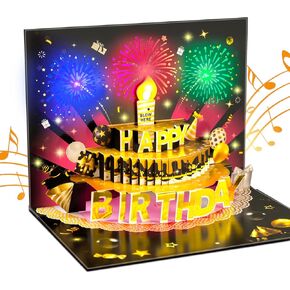بطاقات عيد ميلاد الألعاب النارية منبثقة منبثقة ، LED LED LED CAK CAK CAK