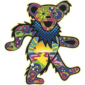 Grateful Dead Mod Bear Sticker / Decal 4.5-by-4.75 Inches with 4 Extra Mini Stickers