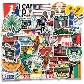 200 PCS Lacrosse Stickers, Lacrosse Vinyl Decals for Water Bottles, Lacrosse Gifts for Boys Girls Team Players