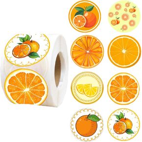 500 Little Orange Themed Stickers Tangerine Clementine Fruit Baby Shower Orange Clementine Birthday Party Decorations Supplies Favors Stickers