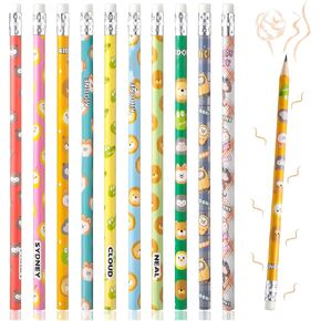 Outus 40 Pieces Scented Pencils with Eraser HB Pencils Graphite Pencil Cylinder Wood Pencils with Themed Elements School Stationery Party Reward Supplies for Girls and Boys, 10 Styles(Animal Style)