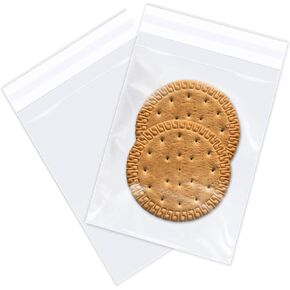 3" x 5" (200 Count) Clear Small Cellophane Bags - Self Sealing Cello Plastic Poly Bags- for Photo, Jewely, Bakey, Treats, Candies