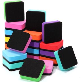 Outus 30 Pcs 4 Colors White Board Erasers Bulk Magnetic Dry Erase Erasers Assorted Color Dry Eraser Magnetic Dry Erase Board Erasers for Students Teachers School Classroom Office Home (Large)