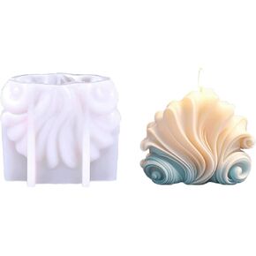 Seashell رائحة شمعة القالب الإبداع على نمط المحيطات الصدف السيليكون القالب الصنع يدويًا هدايا محلية الصنع ثلاثية الأبعاد قذيفة الصابون لحرف الراتنج المخصصة الحصرية (قالب القشرة ب)