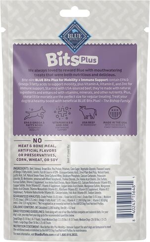 Blue Buffalo Blue Bits Plus Skin & Coat and Immune Support Dog Treats, Salmon, 3.5-oz. Bag in Kuwait