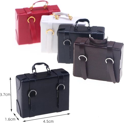 Miniature Dollhouse Suitcase, Mini Suitcase Miniature Suitcase Luggage Case,1 12 Scale Dollhouse Accessories,4Pcs in Kuwait