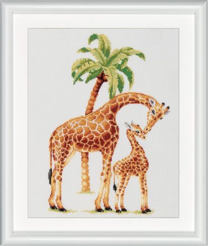 Dutch Stitch Brothers - Counted Cross Stitch Kit - DSB005A - Safari Elephant - White Aida - 15 x 9,8 Inch - Embroidery Kit for Adults in Kuwait
