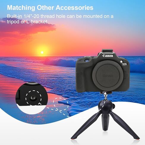 Compatible with Canon EOS R50 Camera Case Accessories kit[with 2 LCD Tempered Films],EOS R50 Silicone Protective Case Digital Camera case Enhanced Grip Sensation Lightweight 9H 0.25mm-White in Kuwait