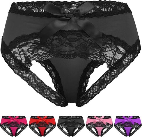 Adove Women Sexy Lace Panties Bowknot Briefs Midnight Lingerie Hipster Underwear in Kuwait