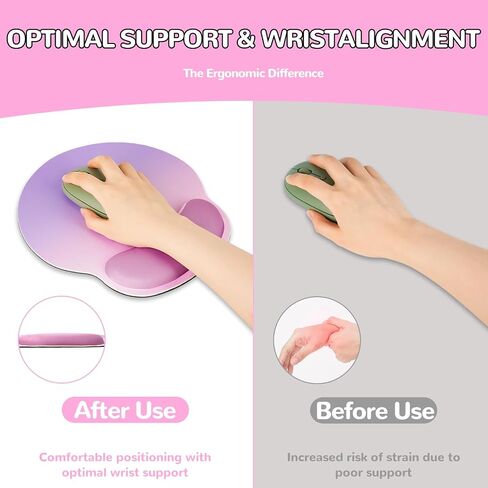 Ergonomic Mouse Pad with Wrist Rest, Mousepad with Memory Foam Wrist Support and Non-Slip Base, Desk Mouse Pad for Computer Laptop Home Office Gaming Mouse Mat 9.84 x 9.05 in, Black in Saudi Arabia