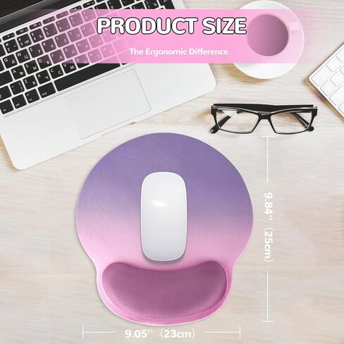Ergonomic Mouse Pad with Wrist Rest, Mousepad with Memory Foam Wrist Support and Non-Slip Base, Desk Mouse Pad for Computer Laptop Home Office Gaming Mouse Mat 9.84 x 9.05 in, Black in Saudi Arabia