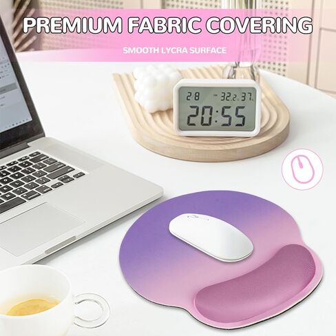 Ergonomic Mouse Pad with Wrist Rest, Mousepad with Memory Foam Wrist Support and Non-Slip Base, Desk Mouse Pad for Computer Laptop Home Office Gaming Mouse Mat 9.84 x 9.05 in, Black in Saudi Arabia