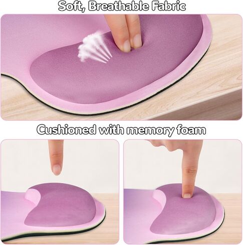 Ergonomic Mouse Pad with Wrist Rest, Mousepad with Memory Foam Wrist Support and Non-Slip Base, Desk Mouse Pad for Computer Laptop Home Office Gaming Mouse Mat 9.84 x 9.05 in, Black in Saudi Arabia